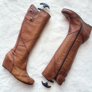 MIZ MOOZ | West Tall Wedge Boot Cognac Leather 8.5 EUC